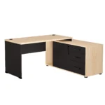 Biurko gabinetowe narożne dąb olejowany z Komodą Zenit