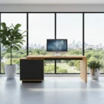 Biurko EIRA dąb lancelot z kontenerkiem - obrazek 2