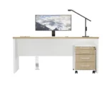 Biurko z płyty Forma + kontenerek Flex - dąb olejowany - obrazek 4