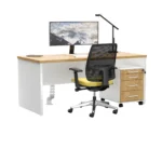 Biurko z płyty Forma + kontenerek Flex - dąb lancelot - obrazek 2