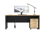 Biurko z płyty Forma + kontenerek Flex - dąb lancelot - obrazek 3