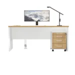 Biurko z płyty Forma + kontenerek Flex - dąb lancelot - obrazek 4