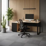 Biurko loftowe Fokus + kontenerek z szufladami dąb lancelot - obrazek 2