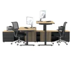 Nowoczesne biurko gabinetowe HERO DESK PLUS CDF z Komodą Premium Dąb Olejowany - obrazek 9
