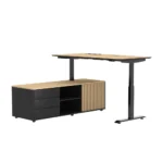 Nowoczesne biurko gabinetowe HERO DESK PLUS CDF z Komodą Premium Dąb Olejowany - zdjęcie główne