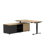 Nowoczesne biurko gabinetowe HERO DESK PLUS CDF z Komodą Premium Dąb Olejowany - obrazek 2