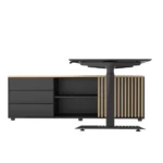 Nowoczesne biurko gabinetowe HERO DESK PLUS CDF z Komodą Premium Dąb Olejowany - obrazek 6