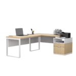 Biurko loftowe narożne dąb olejowany + kontenerek z szufladami - obrazek 4