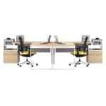 Biurko loftowe narożne dąb olejowany + kontenerek z szufladami - obrazek 13