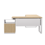 Biurko loftowe narożne dąb olejowany + kontenerek z szufladami - obrazek 10