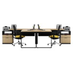 Biurko loftowe narożne dąb olejowany + kontenerek z szufladami - obrazek 11