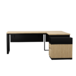 Biurko loftowe narożne dąb olejowany + kontenerek z szufladami - obrazek 7