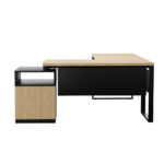 Biurko loftowe narożne dąb olejowany + kontenerek z szufladami - obrazek 9