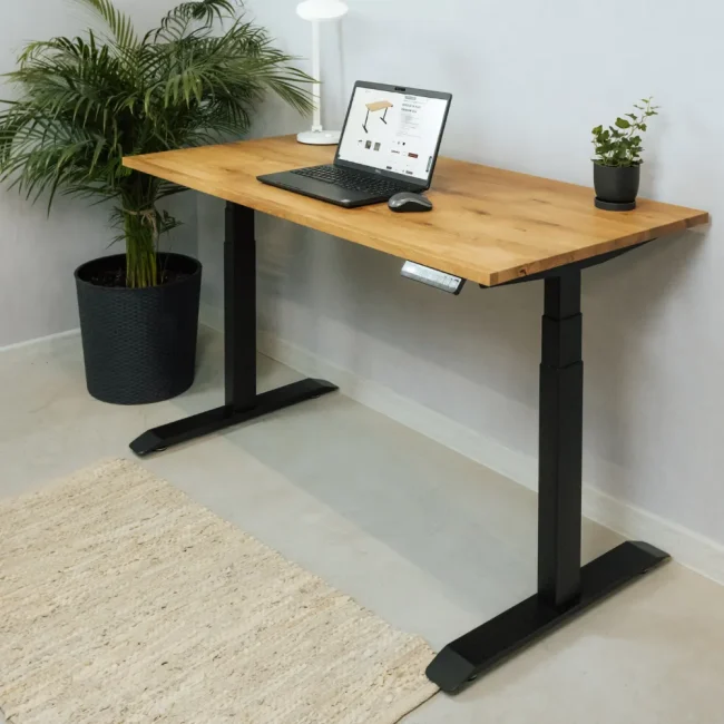 Biurko elektryczne drewniane hero desk plus premium oak